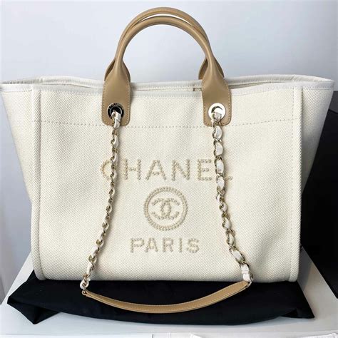 chanel ecru|chanel pearl deauville tote.